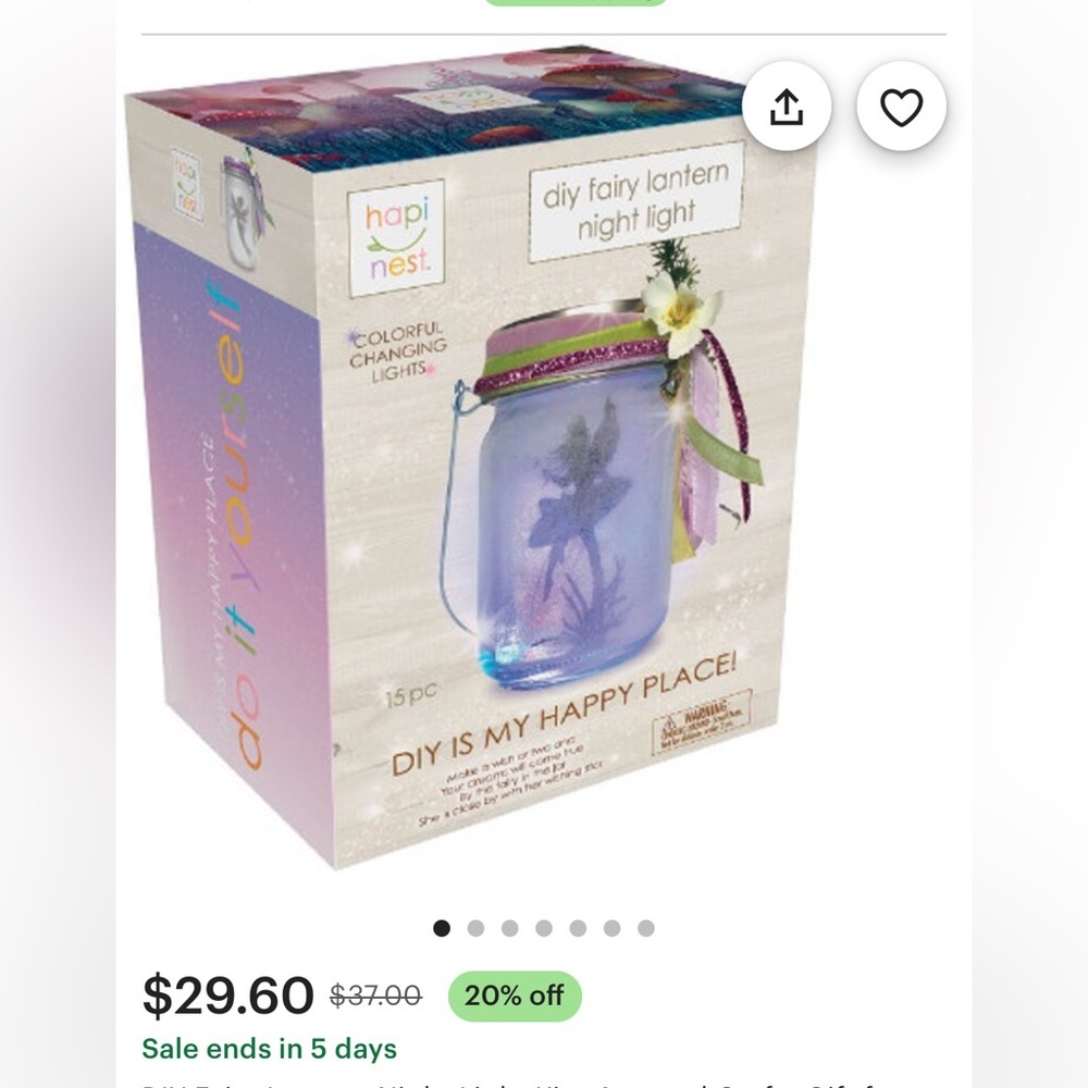 New DIY Fairy Lantern Night Light Kit - Arts and Crafts Gift for Girls Ages 6+